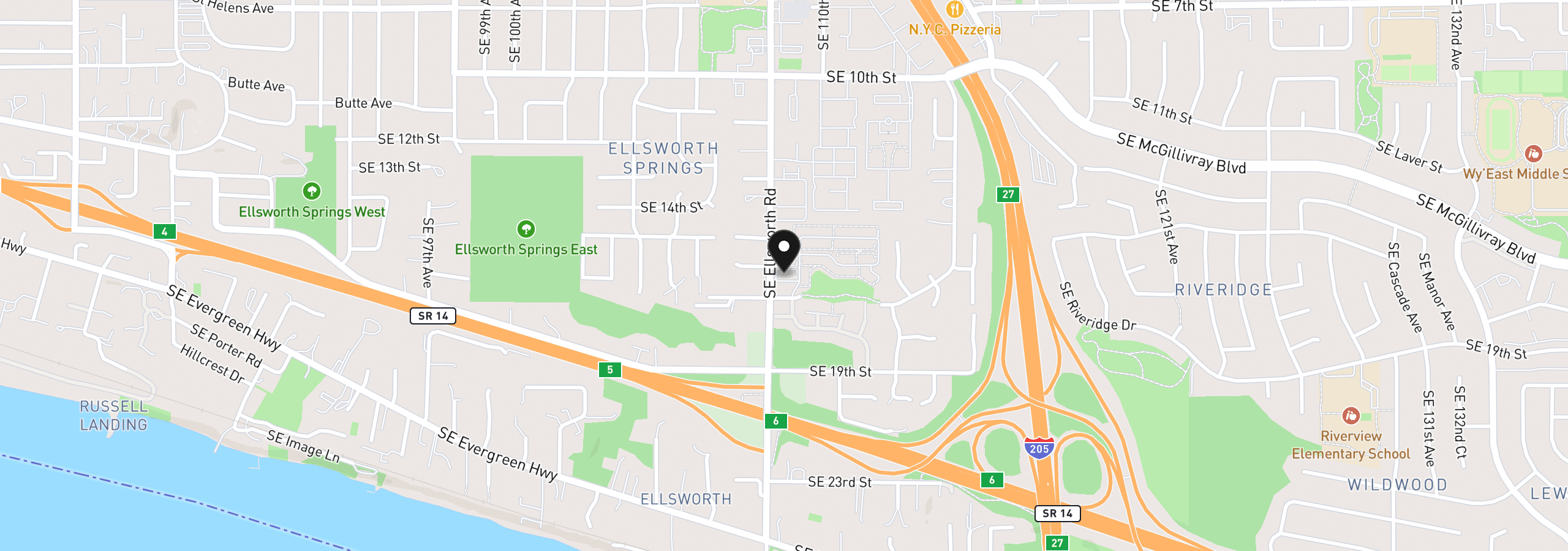 Map showing the location of 10800 SE 17th Cir M142, Vancouver, Wa 98664