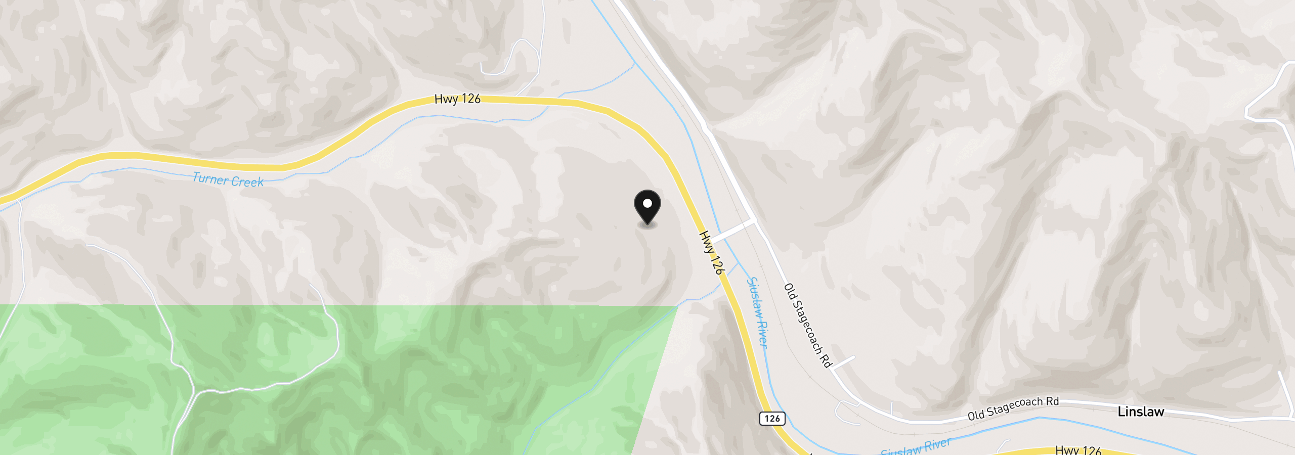 Map showing the location of 126 Hwy, Walton, OR 97490