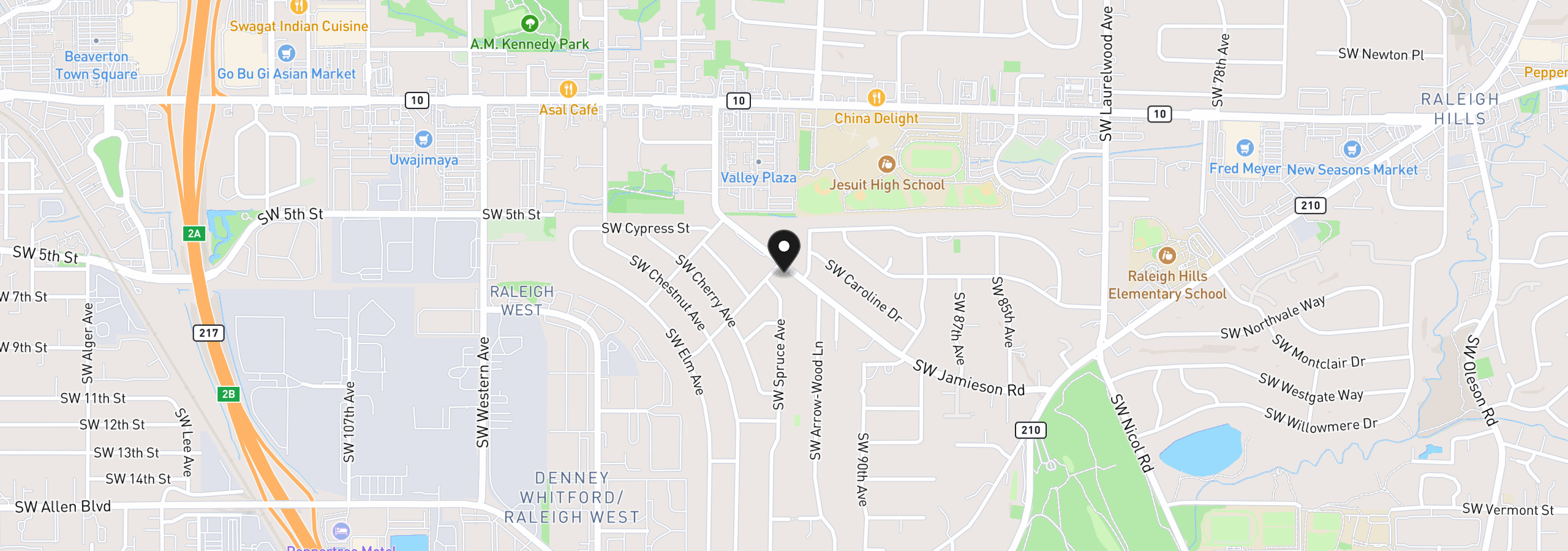 Map showing the location of 9225 SW Jamieson Rd, Beaverton, OR 97005