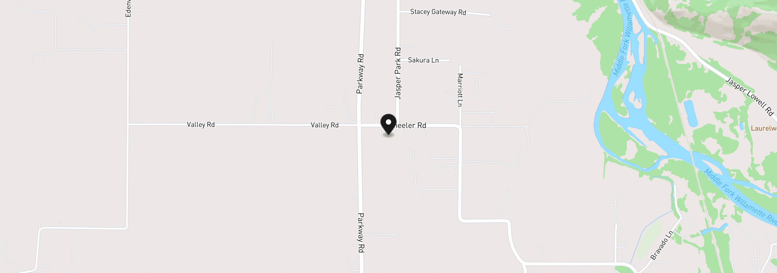 Map showing the location of 36682 Wheeler Rd, Pleasant Hill, OR 97455