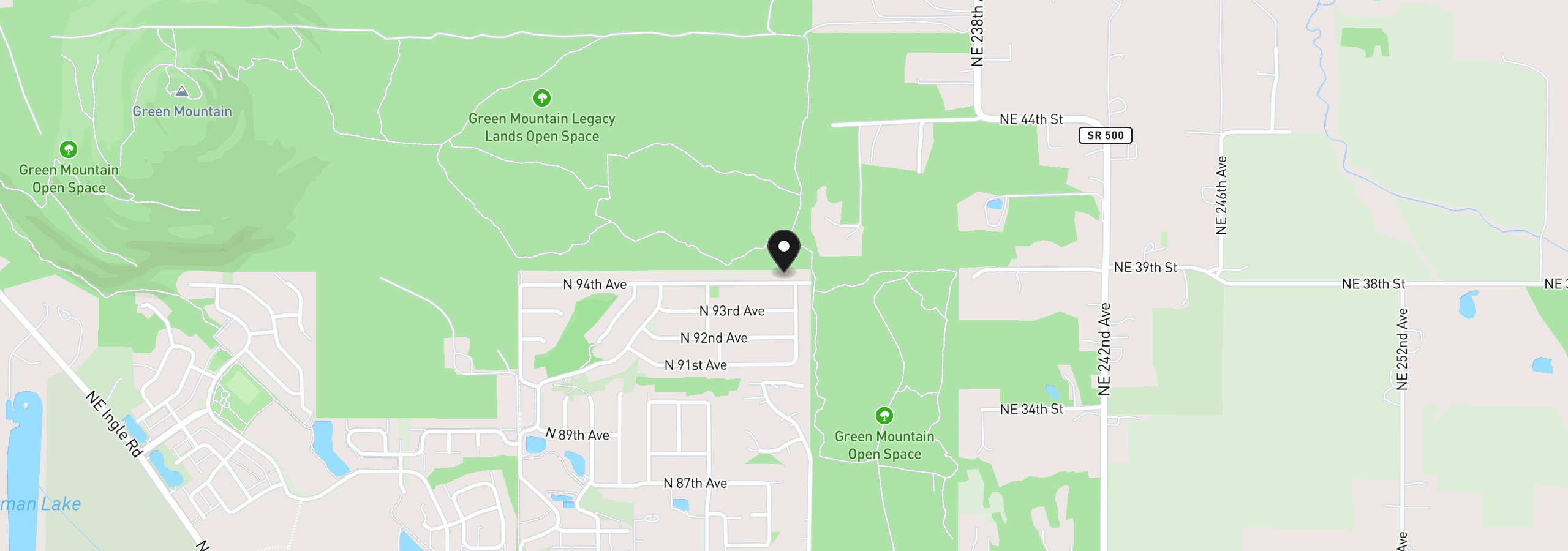 Map showing the location of 5203 N 94th Ave, Camas, Wa 98607