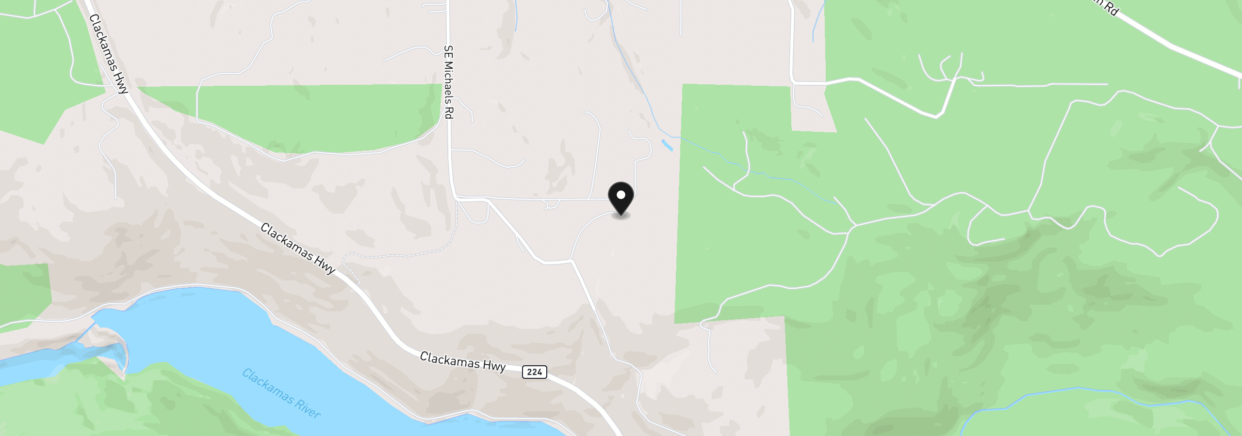 Map showing the location of 38276 SE Michaels Rd, Estacada, OR 97023