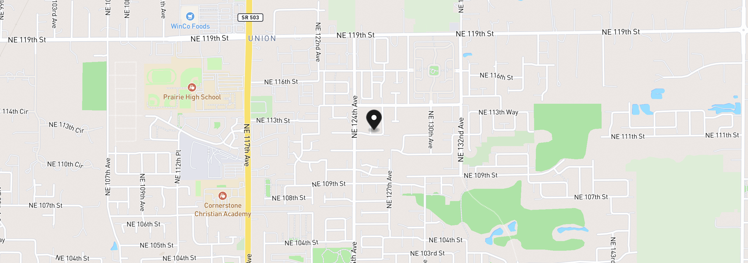 Map showing the location of 11201 NE 126th Ave, Vancouver, Wa 98682