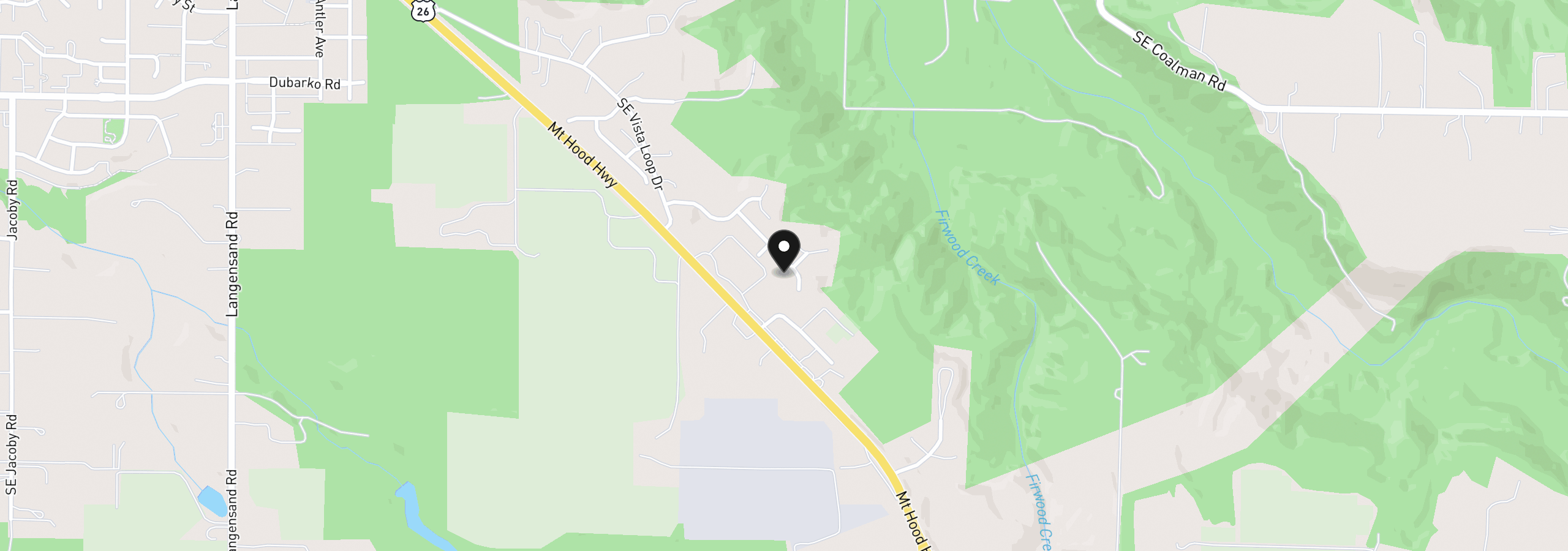 Map showing the location of 41940 Deschutes Ave, Sandy, OR 97055