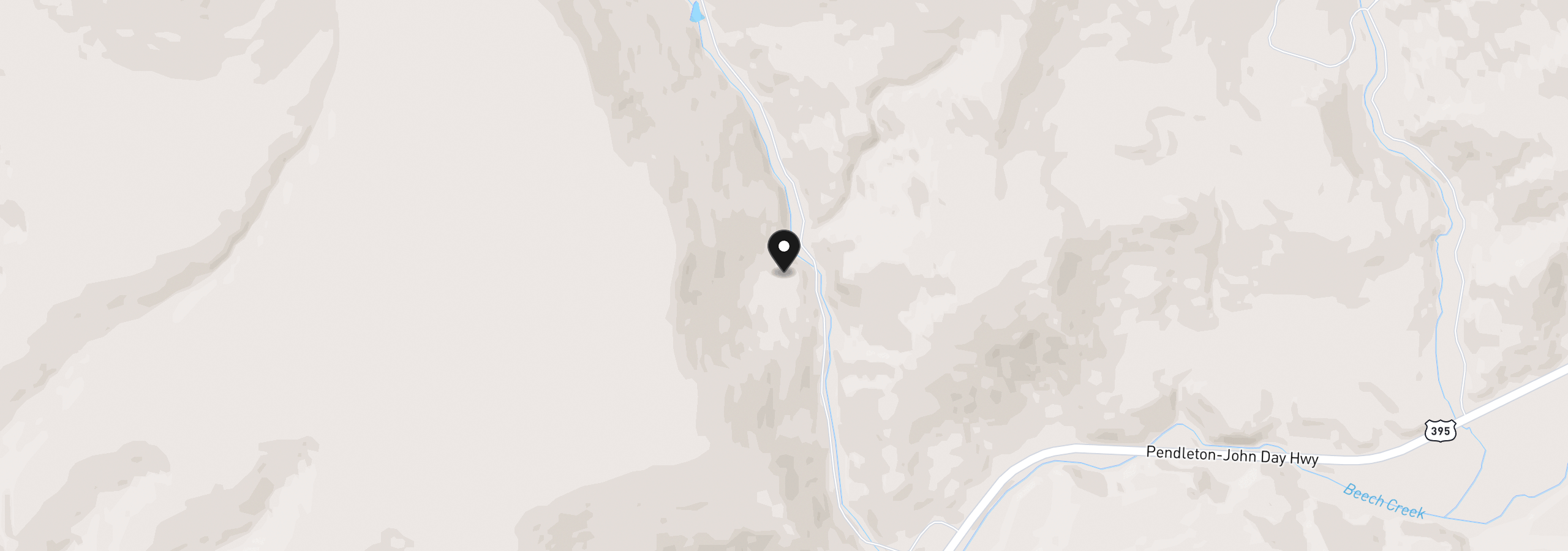 Map showing the location of 20480 Hwy 395 N, Mount Vernon, OR 97865