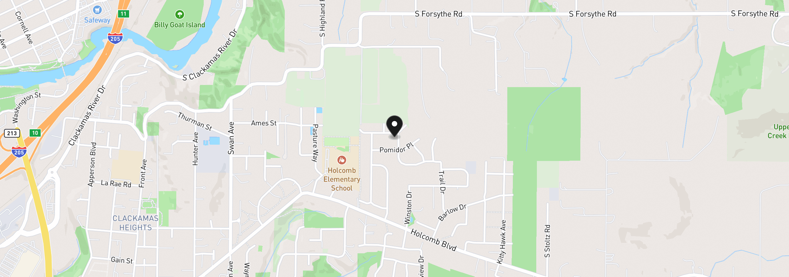 Map showing the location of 15931 Kaylyn Dr, Oregon City, OR 97045