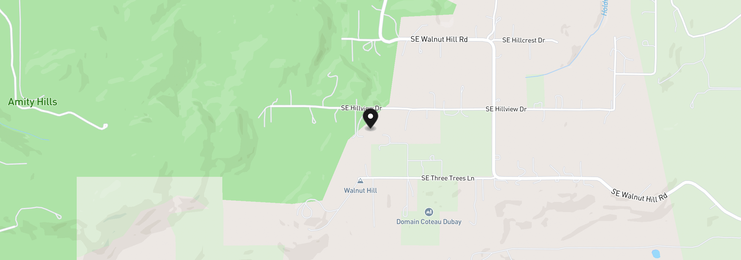 Map showing the location of 8580 SE Hillview Dr, Amity, OR 97101