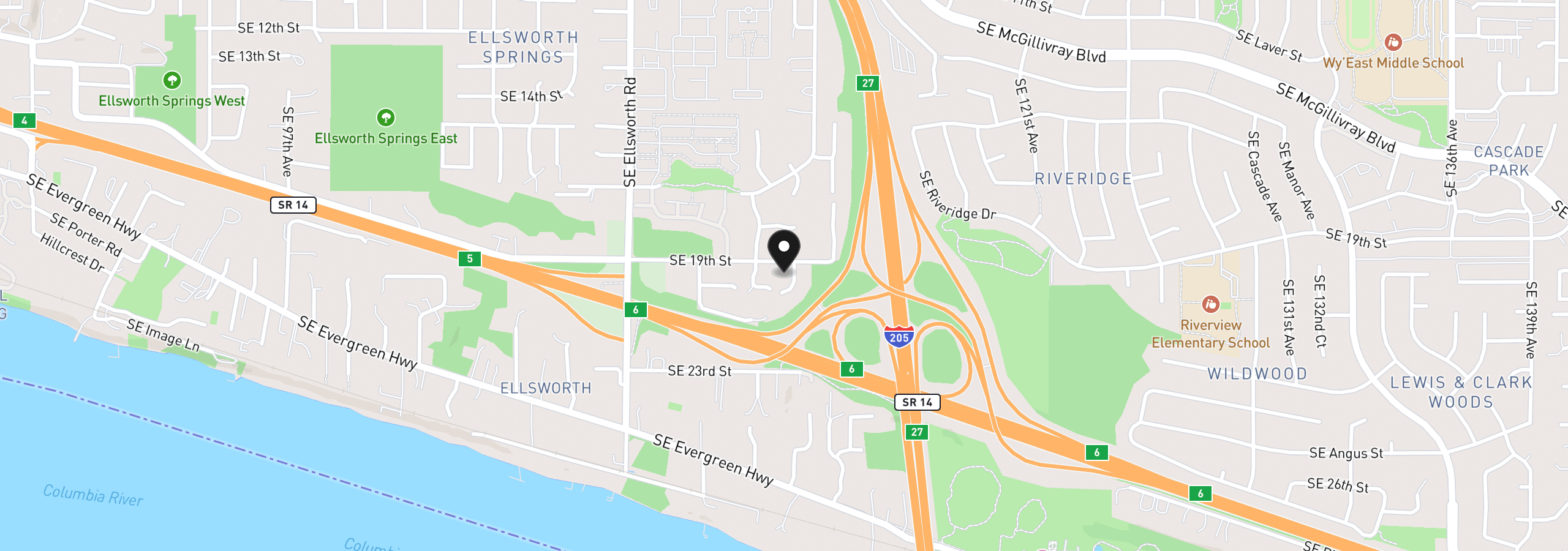 Map showing the location of 1906 SE 114th Ct B, Vancouver, Wa 98664