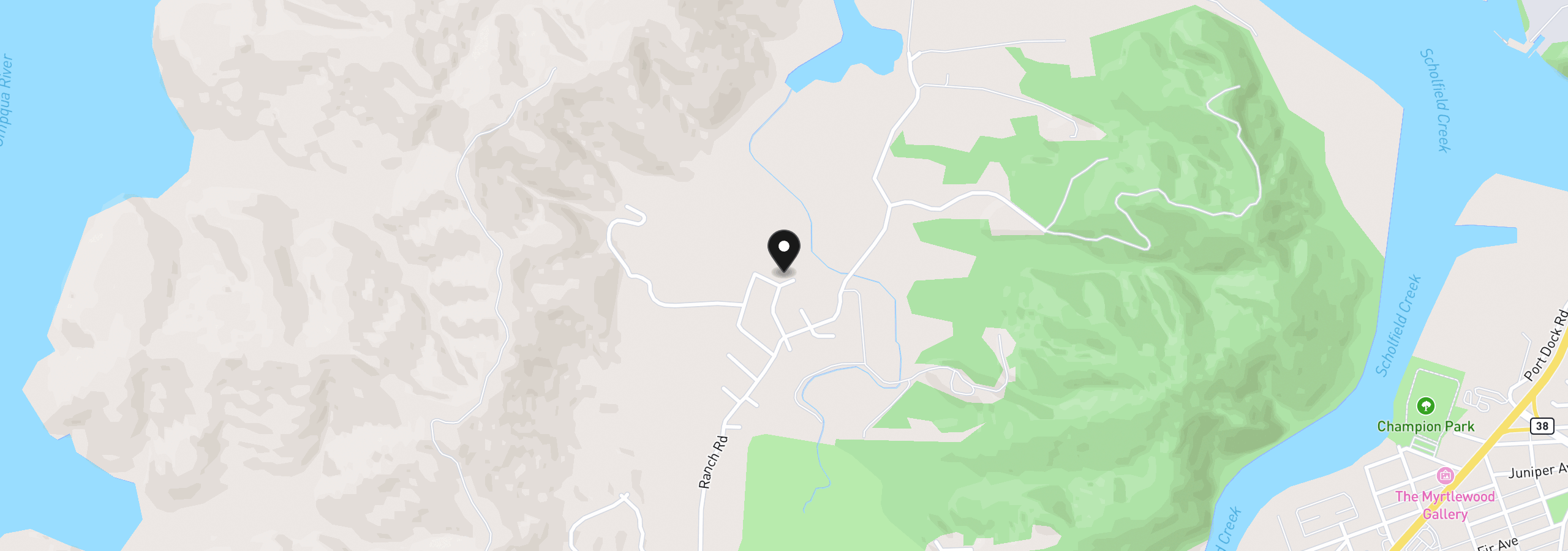 Map showing the location of 806 Goldenrod Ct, Reedsport, OR 97467