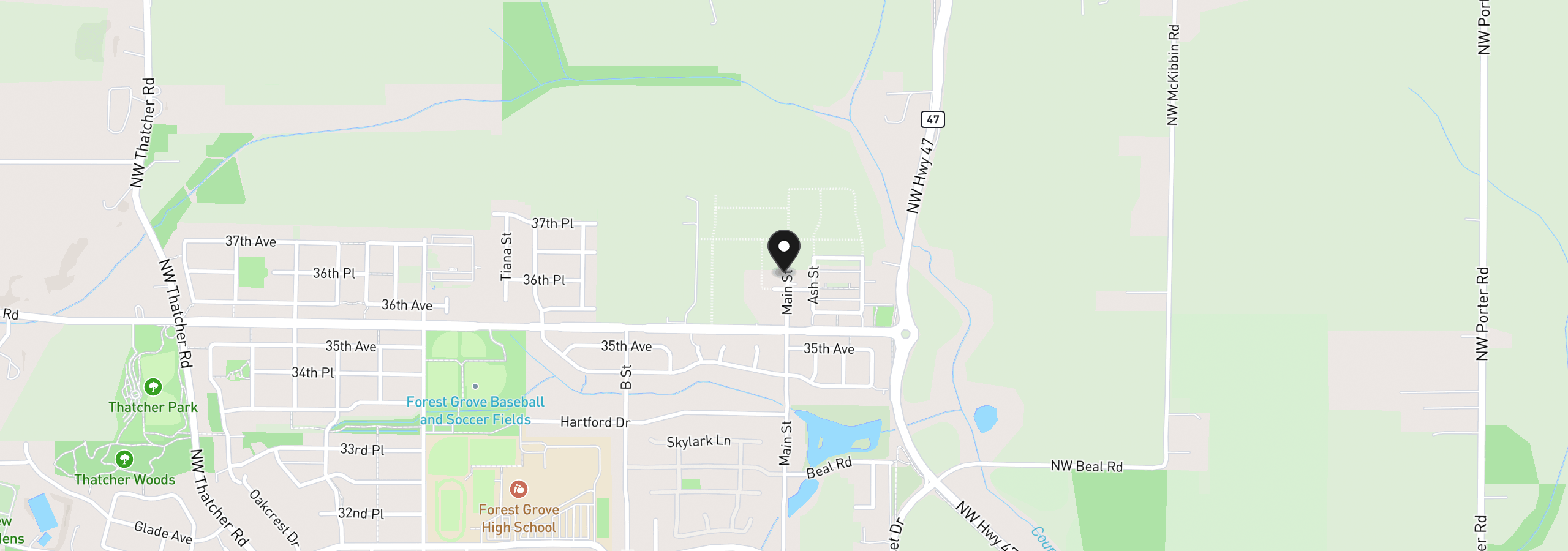 Map showing the location of 3767 Main St, Forest Grove, OR 97116