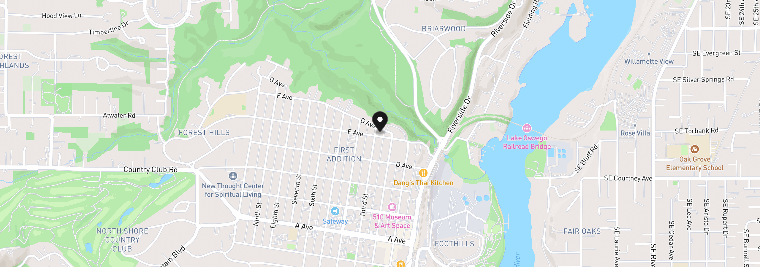 Map showing the location of 815 3rd St, Lake Oswego, OR 97034