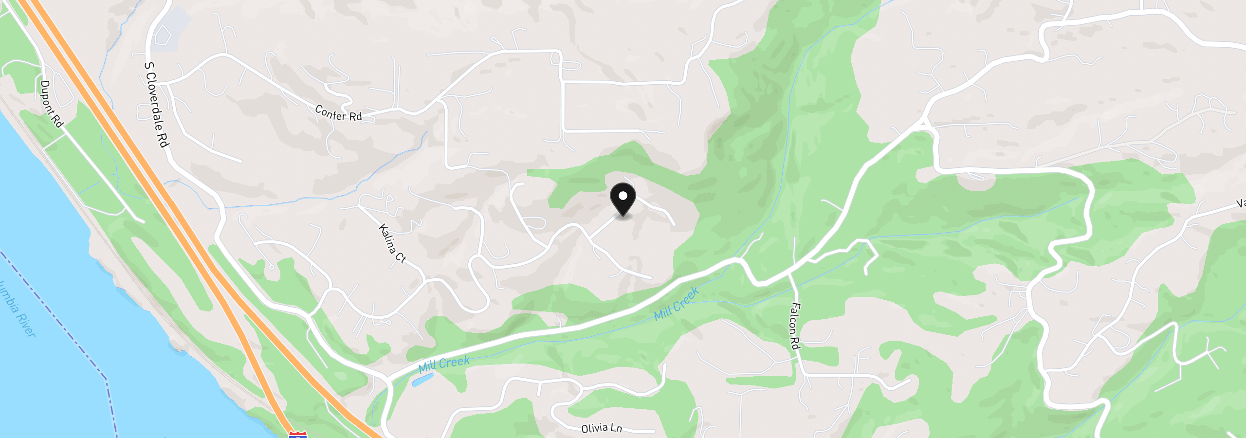 Map showing the location of 160 Windy River Rd, Kalama, Wa 98625