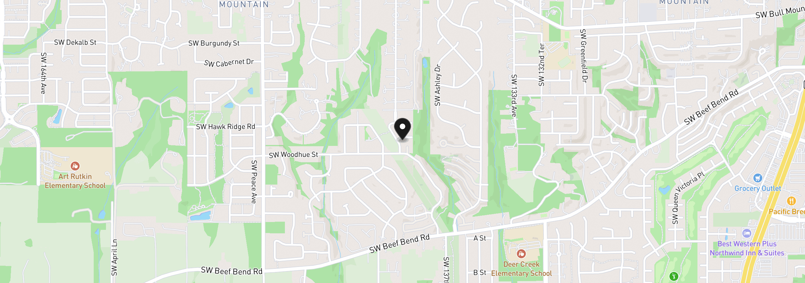 Map showing the location of 14094 SW Viewpoint Ct, Portland, OR 97224