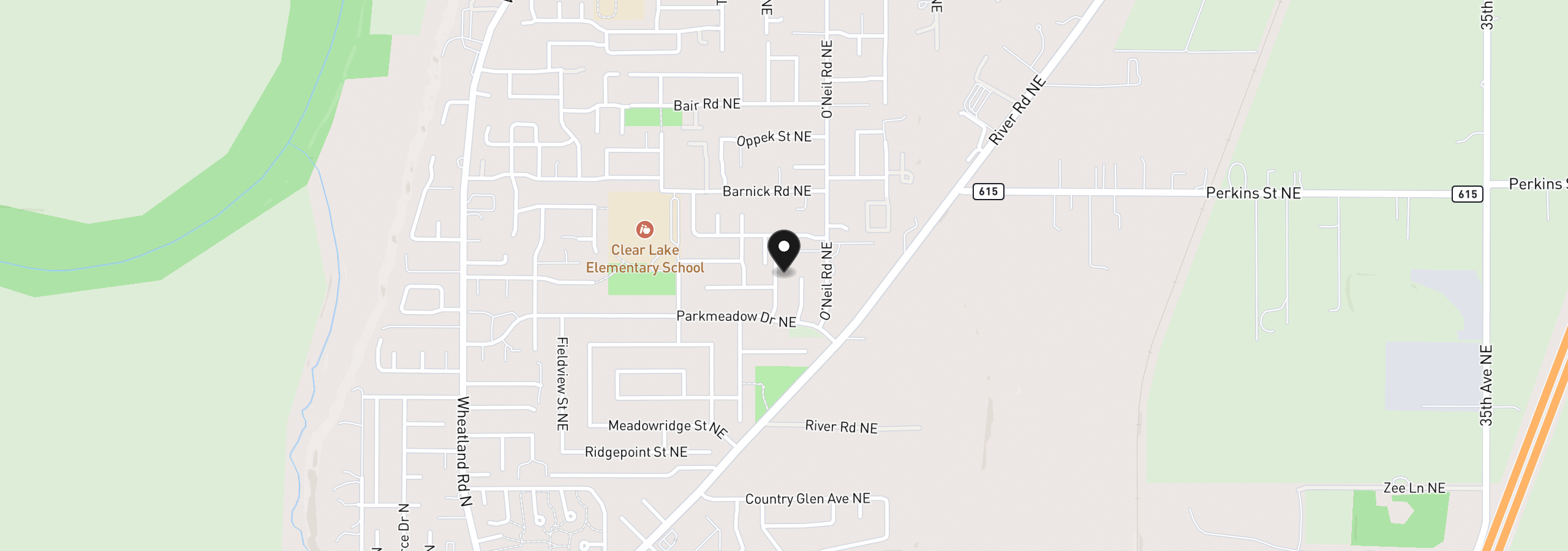 Map showing the location of 7366 Pineview St NE, Keizer, OR 97303