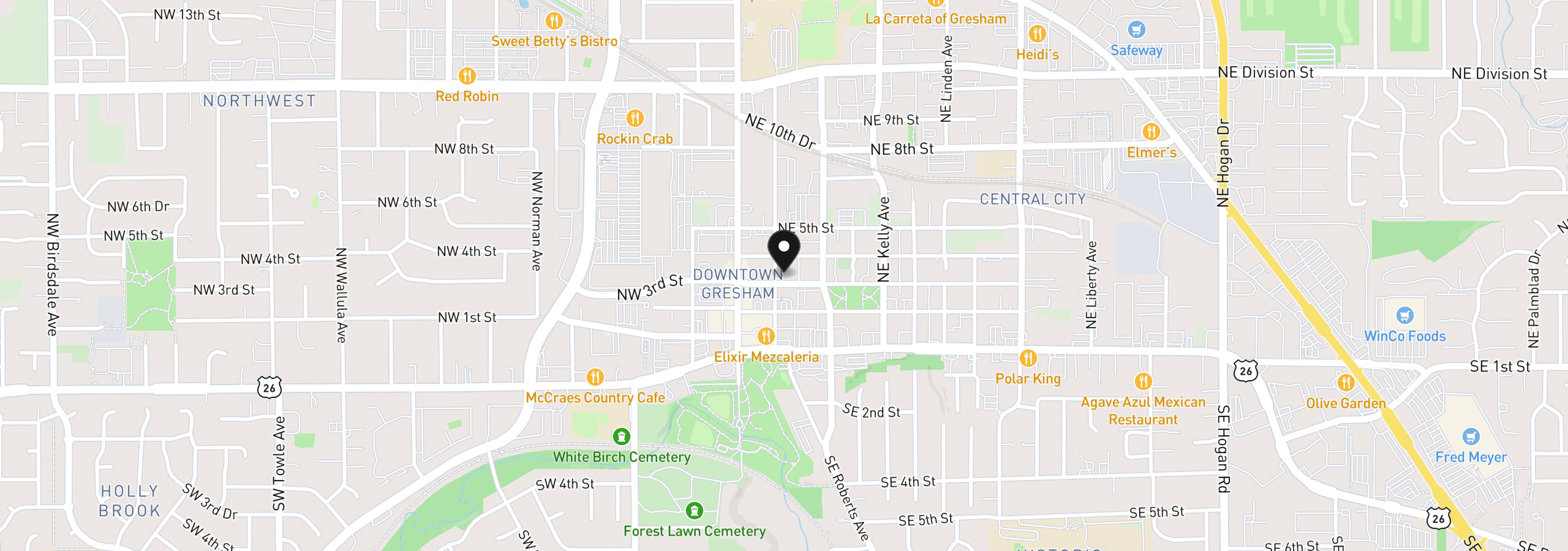 Map showing the location of 318 NE Roberts Ave 204, Gresham, OR 97030