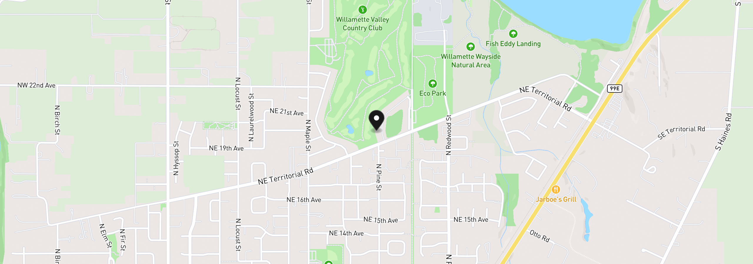 Map showing the location of 1200 NE Territorial Rd 32, Canby, OR 97013