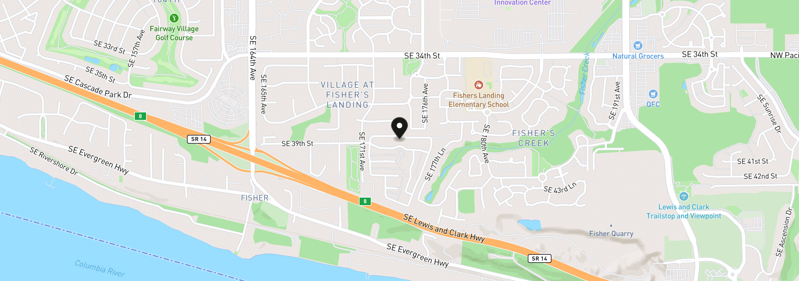 Map showing the location of 17401 SE 39th St 156, Vancouver, Wa 98683