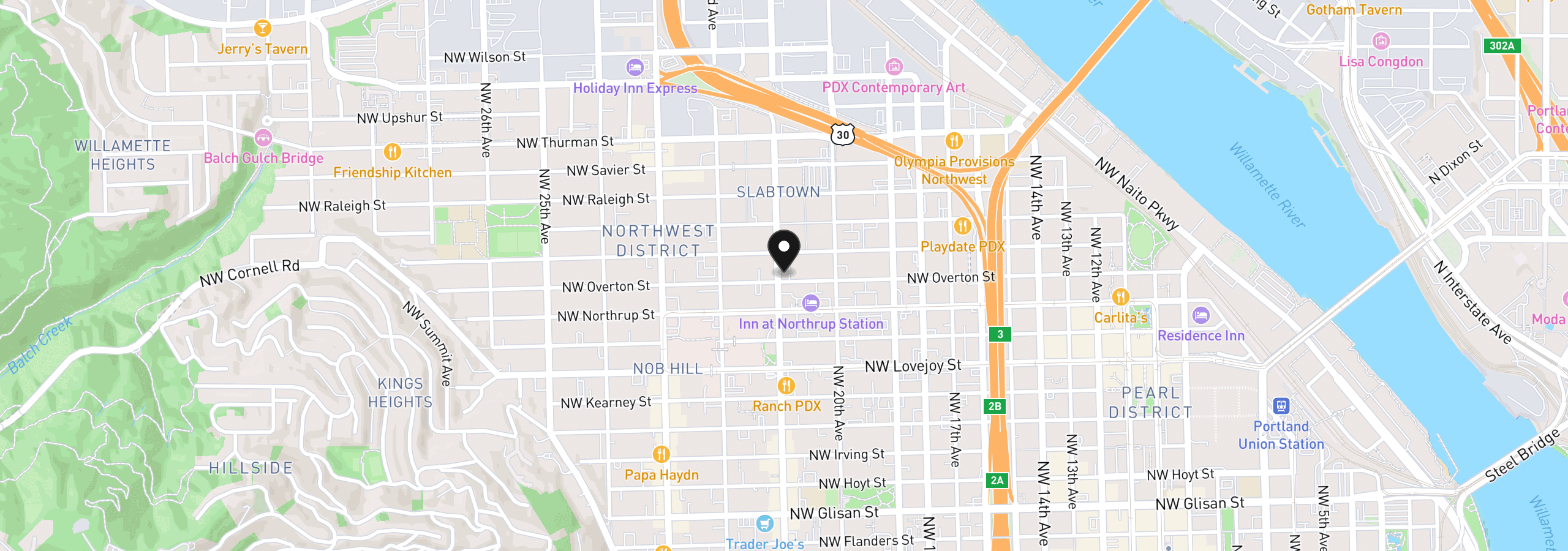 Map showing the location of 2087 NW Overton St 204, Portland, OR 97209