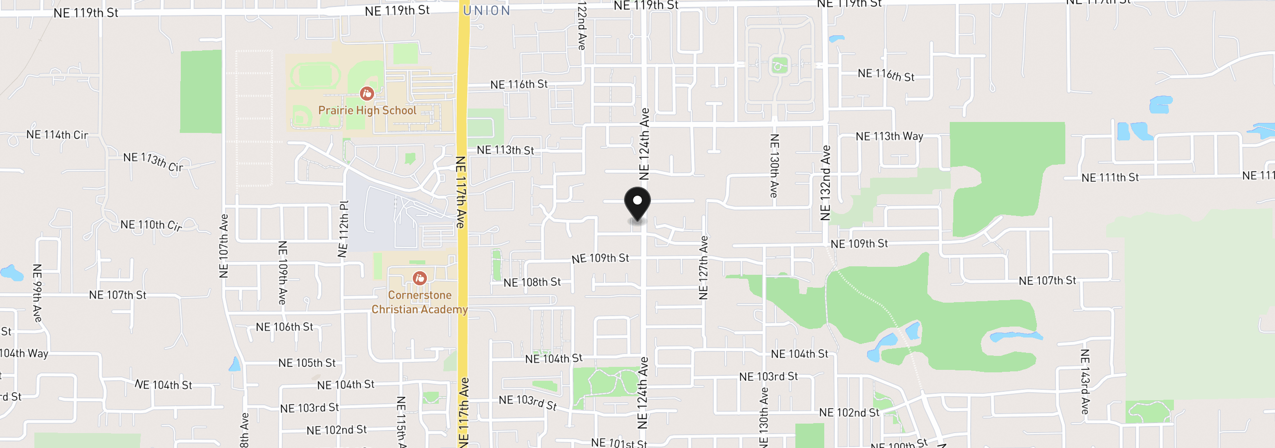 Map showing the location of 12322 NE 109th Way, Vancouver, Wa 98682