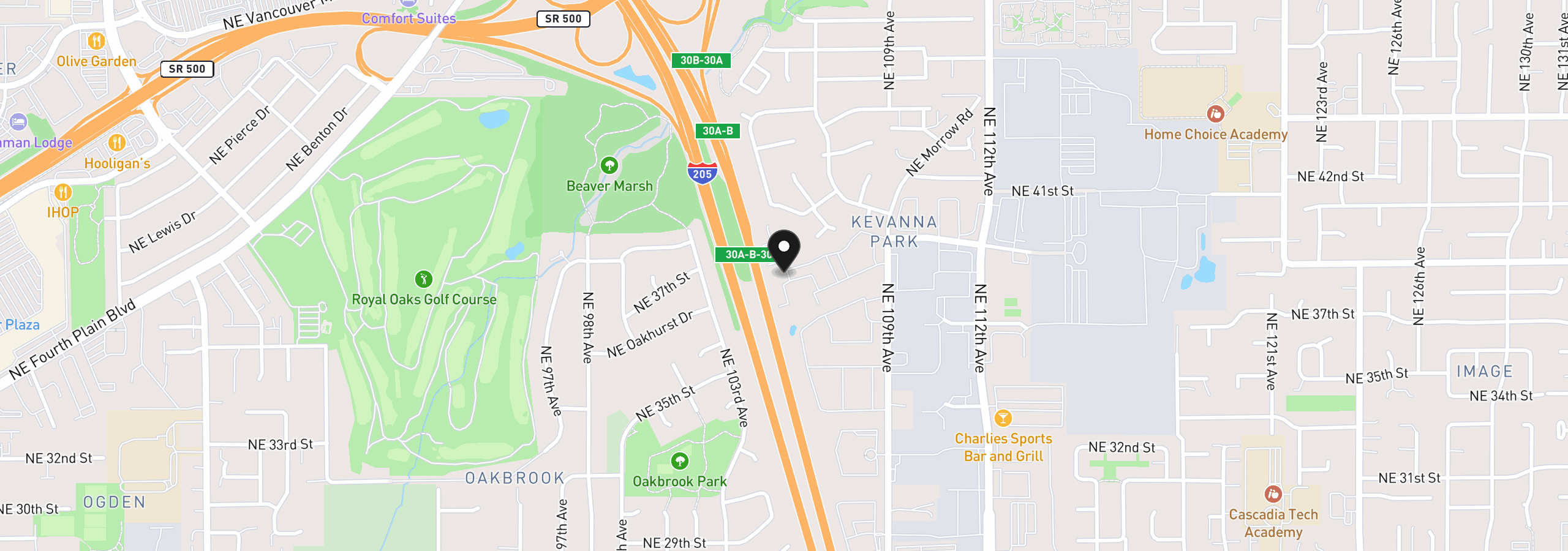 Map showing the location of 4000 NE 109th Ave Y123, Vancouver, Wa 98682