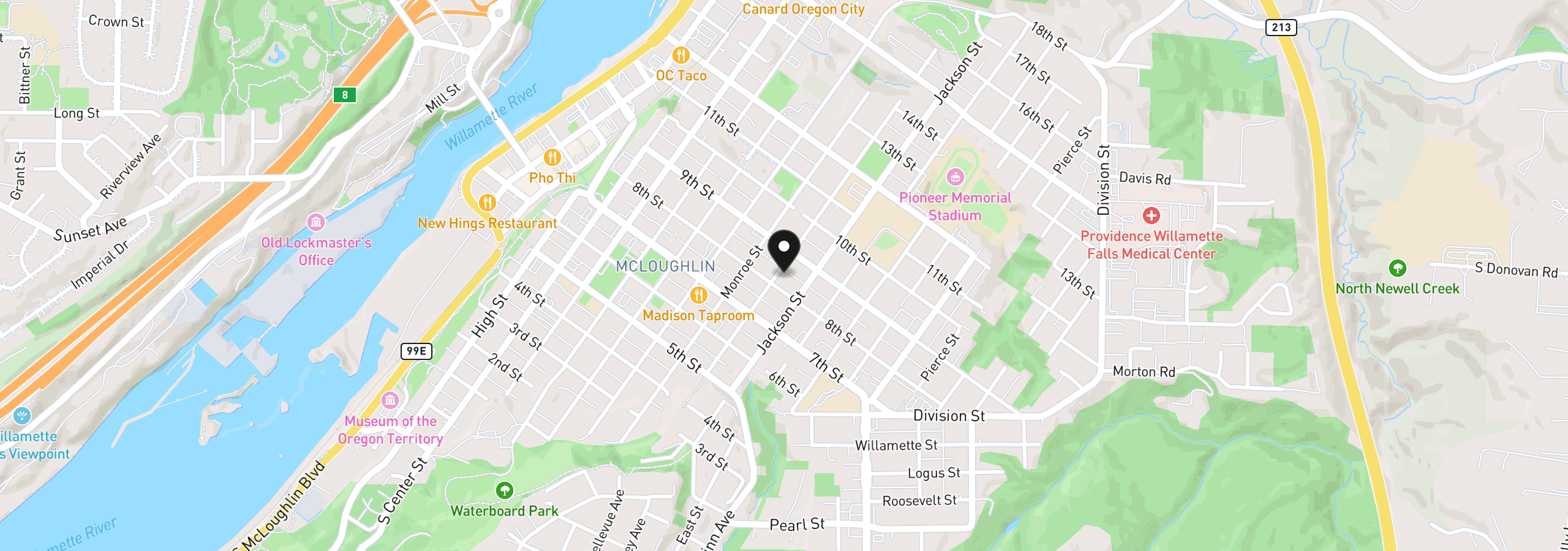 Map showing the location of 810 Jq Adams St, Oregon City, OR 97045