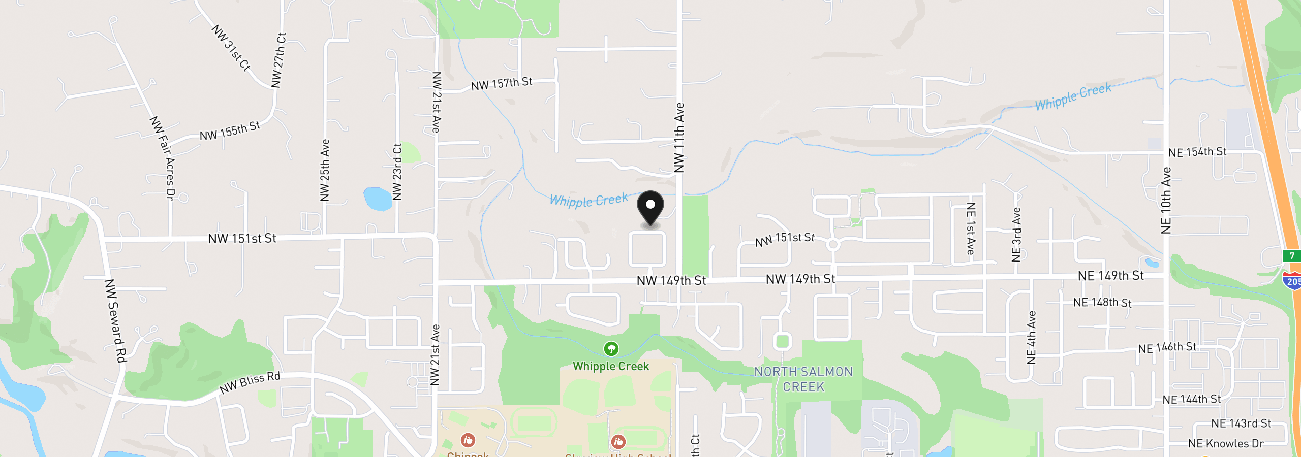 Map showing the location of 1116 NW 151st St, Vancouver, Wa 98685