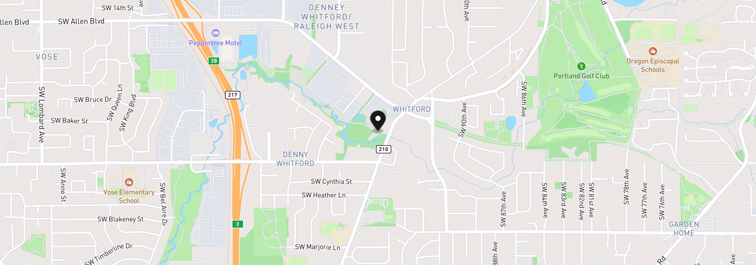 Map showing the location of 6745 SW Scholls Ferry Rd 29, Beaverton, OR 97008