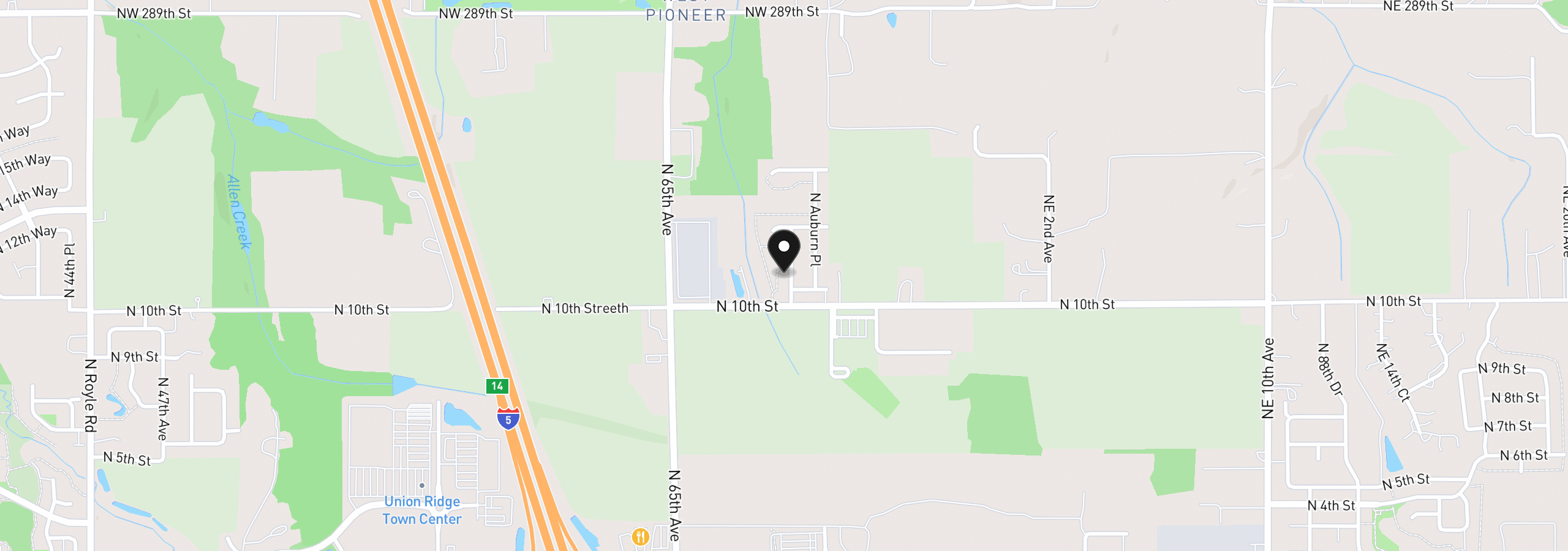 Map showing the location of 1043 N Fairhope Pl, Ridgefield, Wa 98642