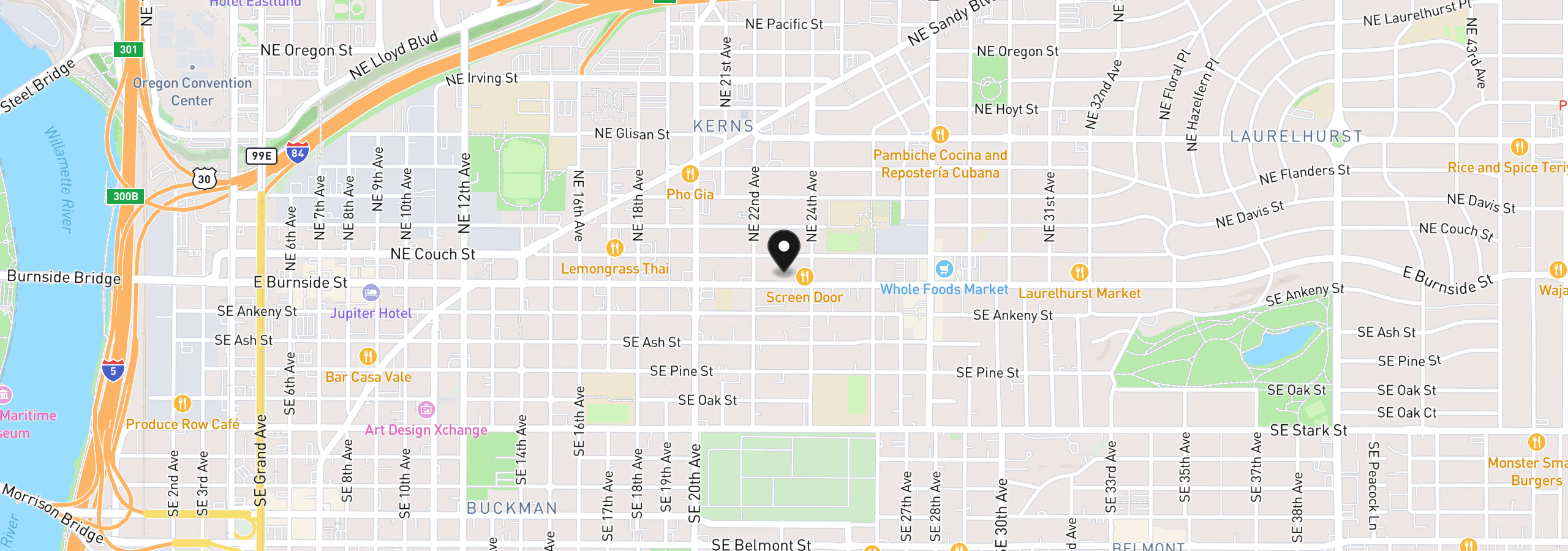 Map showing the location of 2249 E Burnside St, Portland, OR 97214