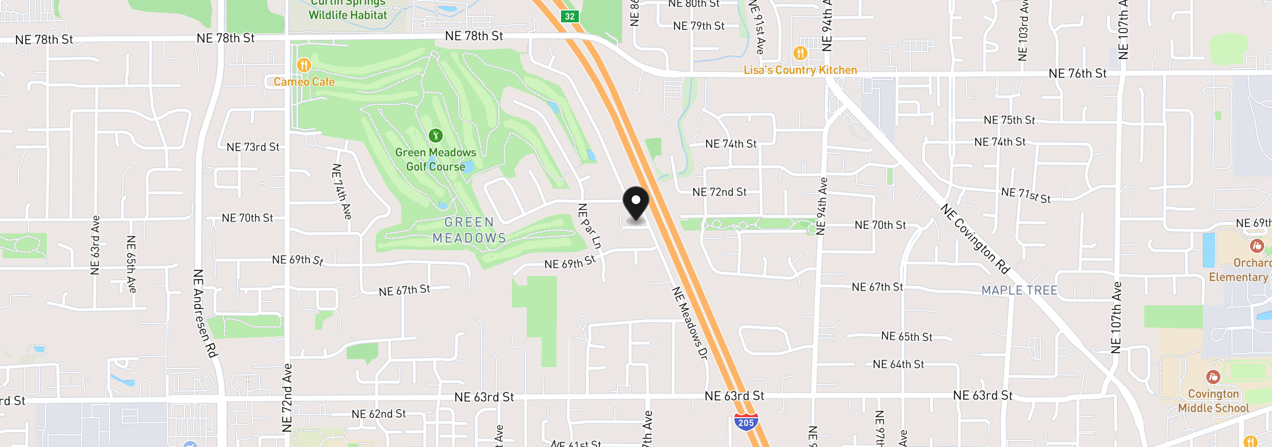 Map showing the location of 8628 NE 70th Cir, Vancouver, Wa 98662
