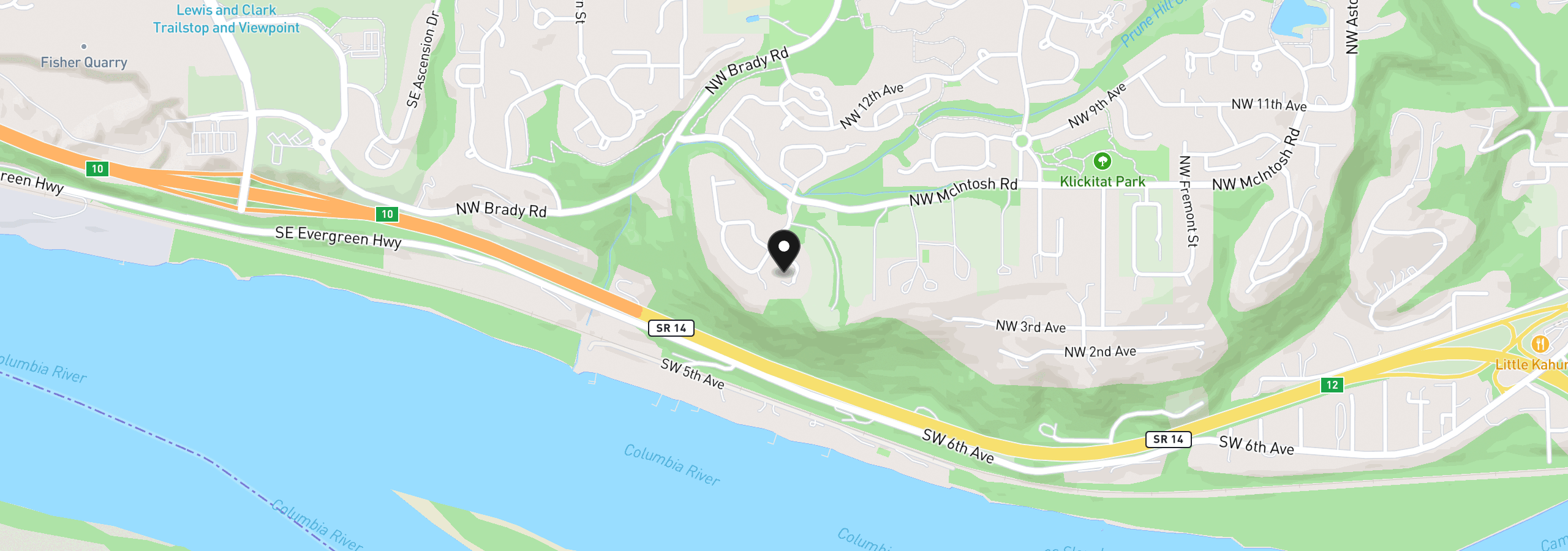 Map showing the location of 4328 NW Paddock Ln, Camas, Wa 98607