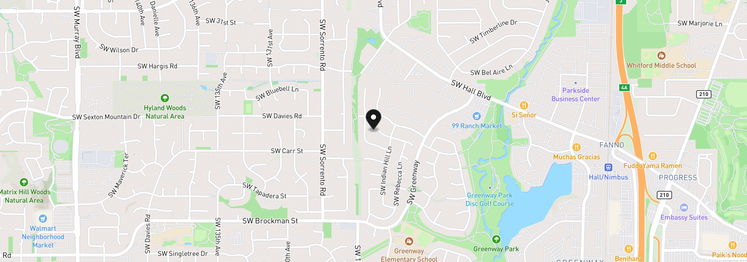 Map showing the location of 12380 SW McKay Ct, Beaverton, OR 97008