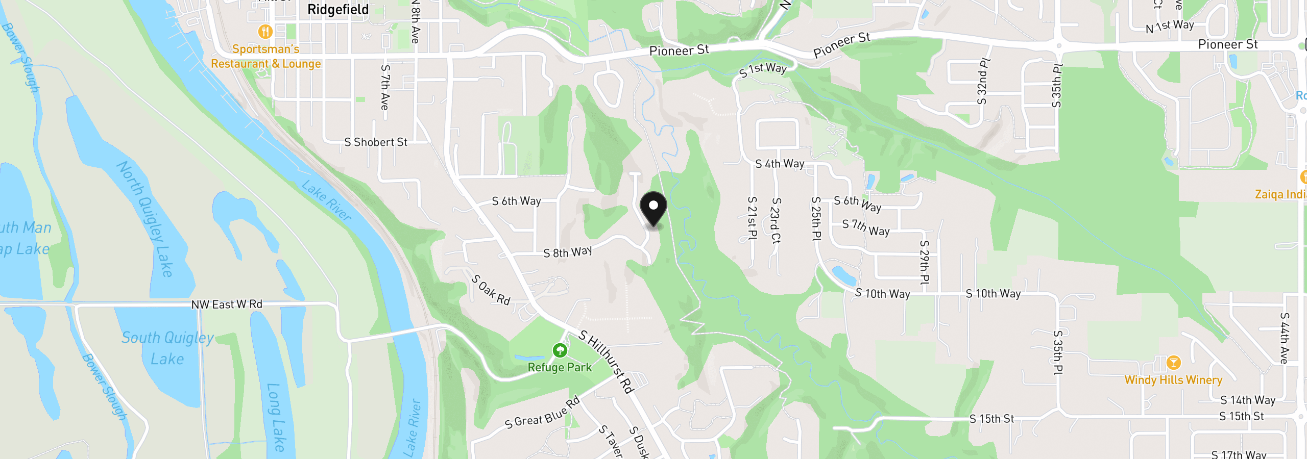 Map showing the location of 710 S 19th Pl, Ridgefield, Wa 98642