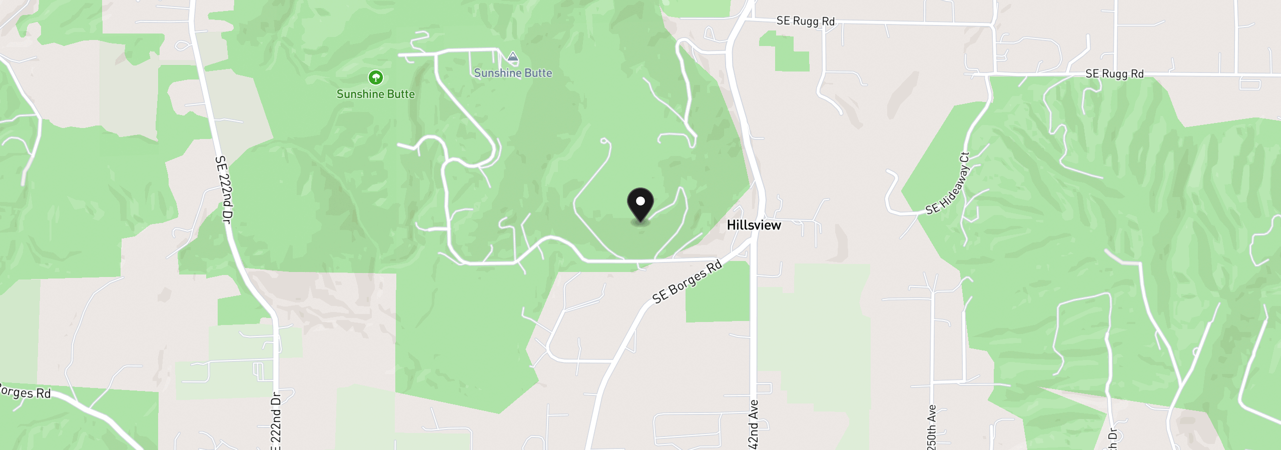 Map showing the location of 9380 SE Kingswood Way, Damascus, OR 97089
