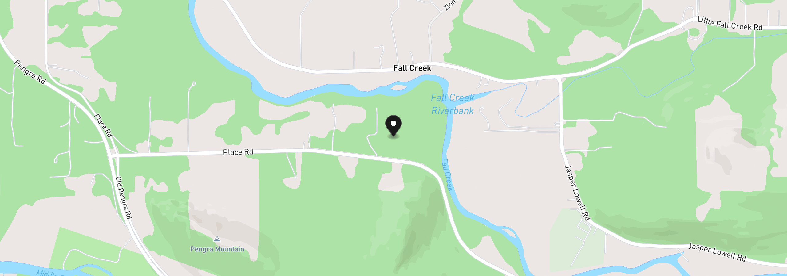 Map showing the location of 38961 Place Rd, Fall Creek, OR 97438