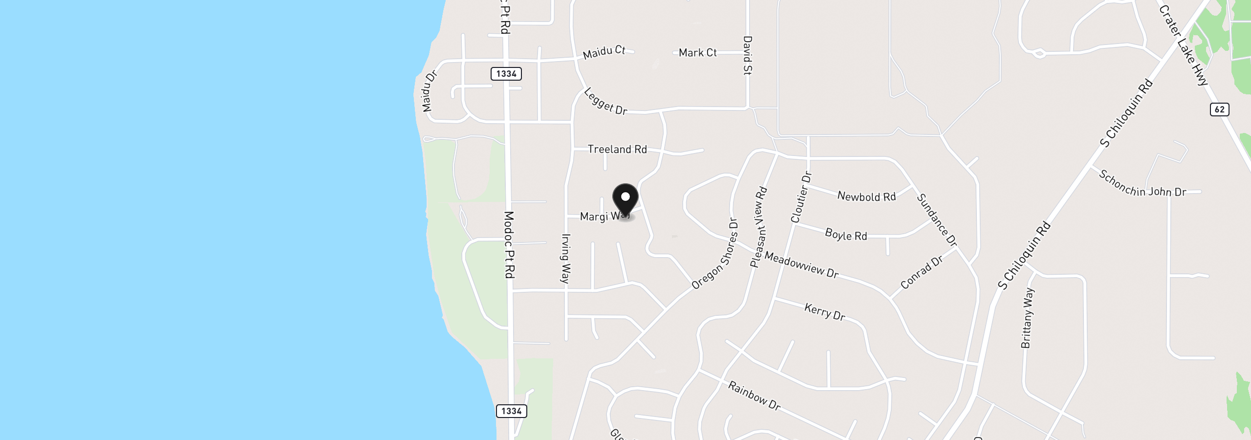 Map showing the location of Margi Way 8, Chiloquin, OR 97624