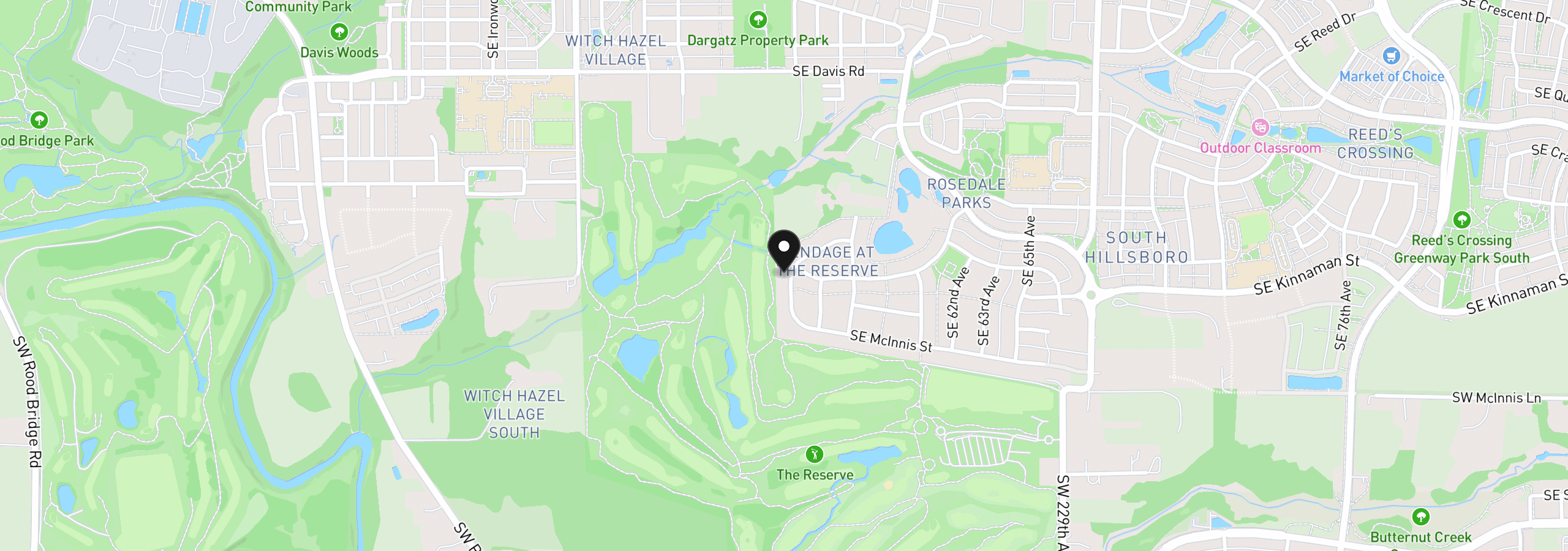 Map showing the location of 5665 SE Corsica St, Hillsboro, OR 97123