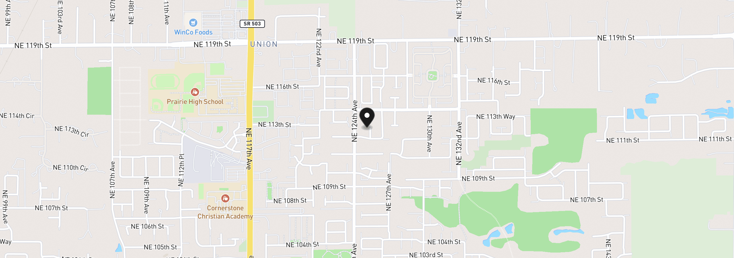 Map showing the location of 11204 NE 126th Ave, Vancouver, Wa 98682