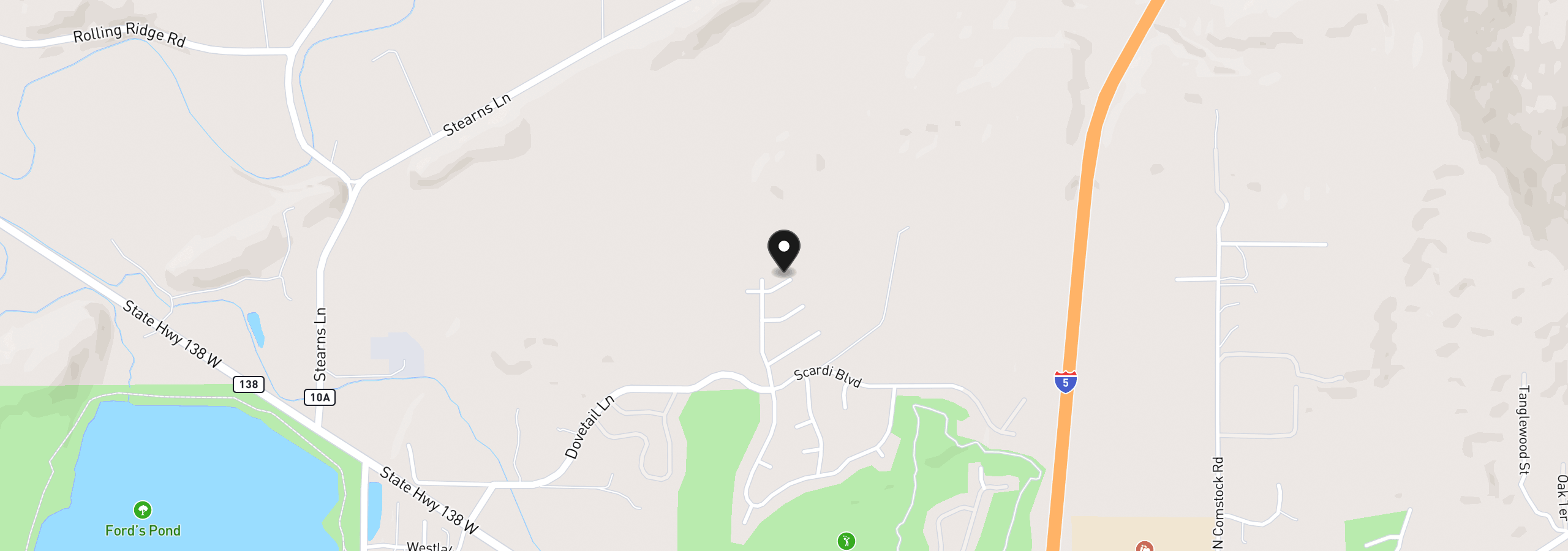 Map showing the location of 857 Durham Ave, Sutherlin, OR 97479