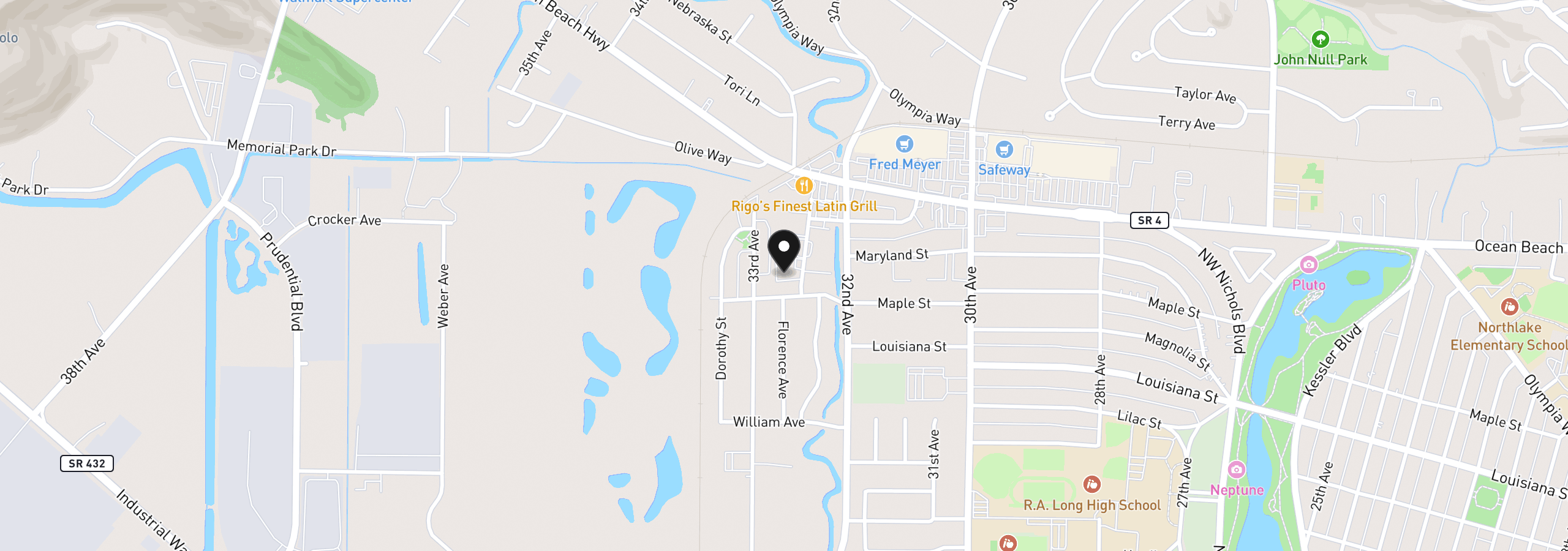Map showing the location of 2005 Tibbetts Dr 201, Longview, Wa 98632