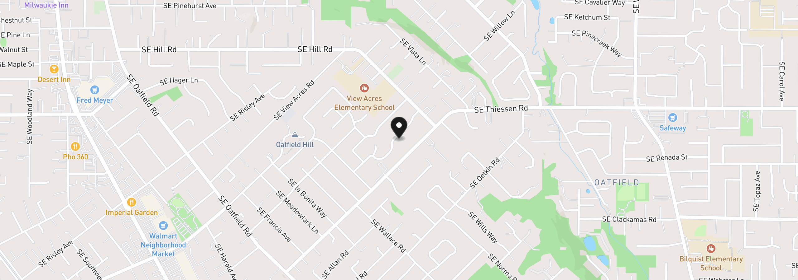Map showing the location of 5236 SE El Centro Way, Milwaukie, OR 97267