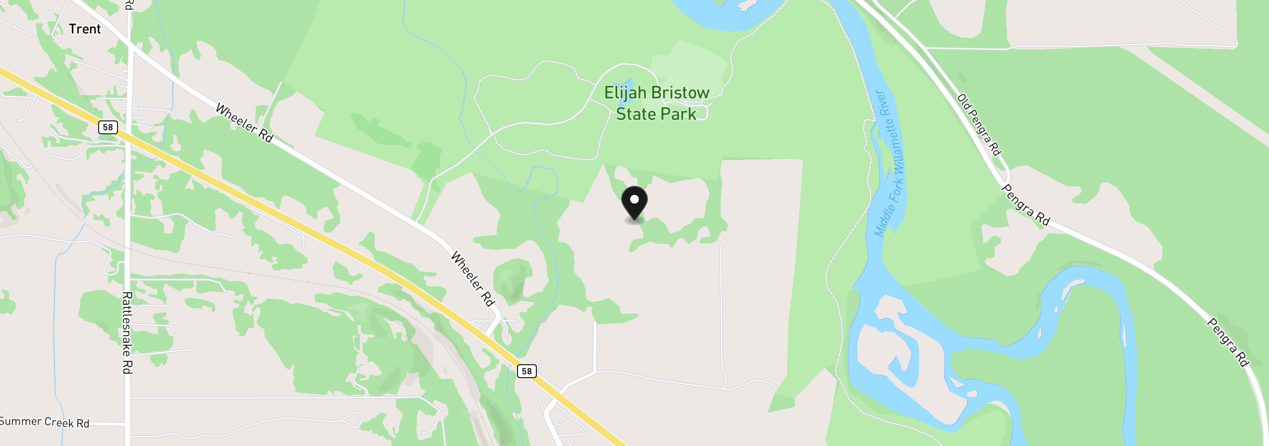 Map showing the location of 38277 Wheeler Rd, Dexter, OR 97431