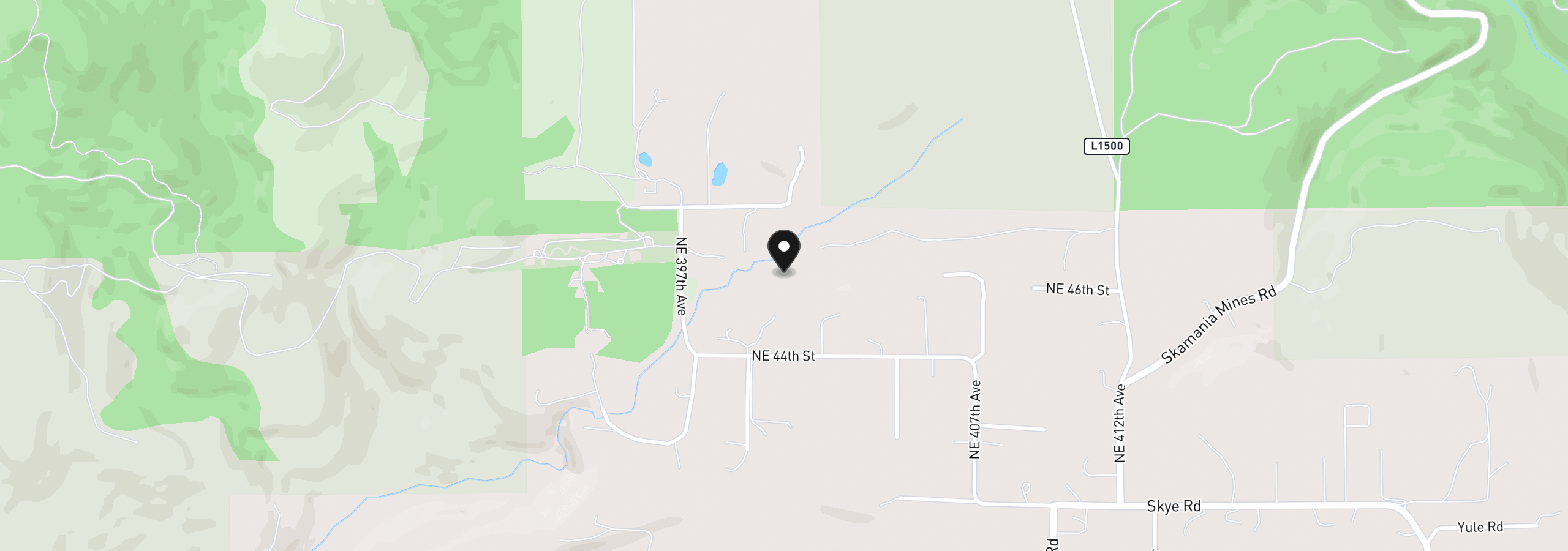 Map showing the location of 39912 NE 44th St, Washougal, Wa 98671