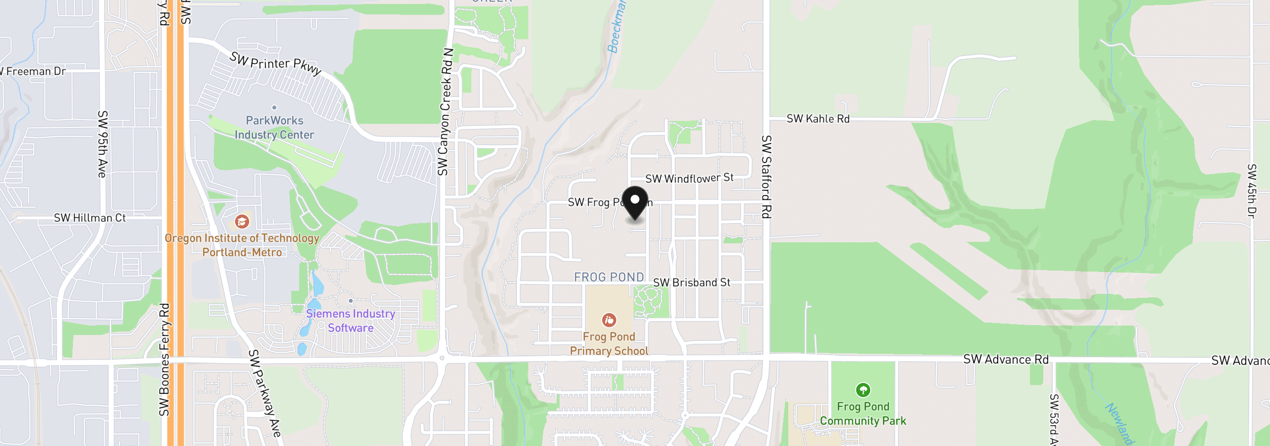 Map showing the location of 7061 SW Aspen Ln, Wilsonville, OR 97070