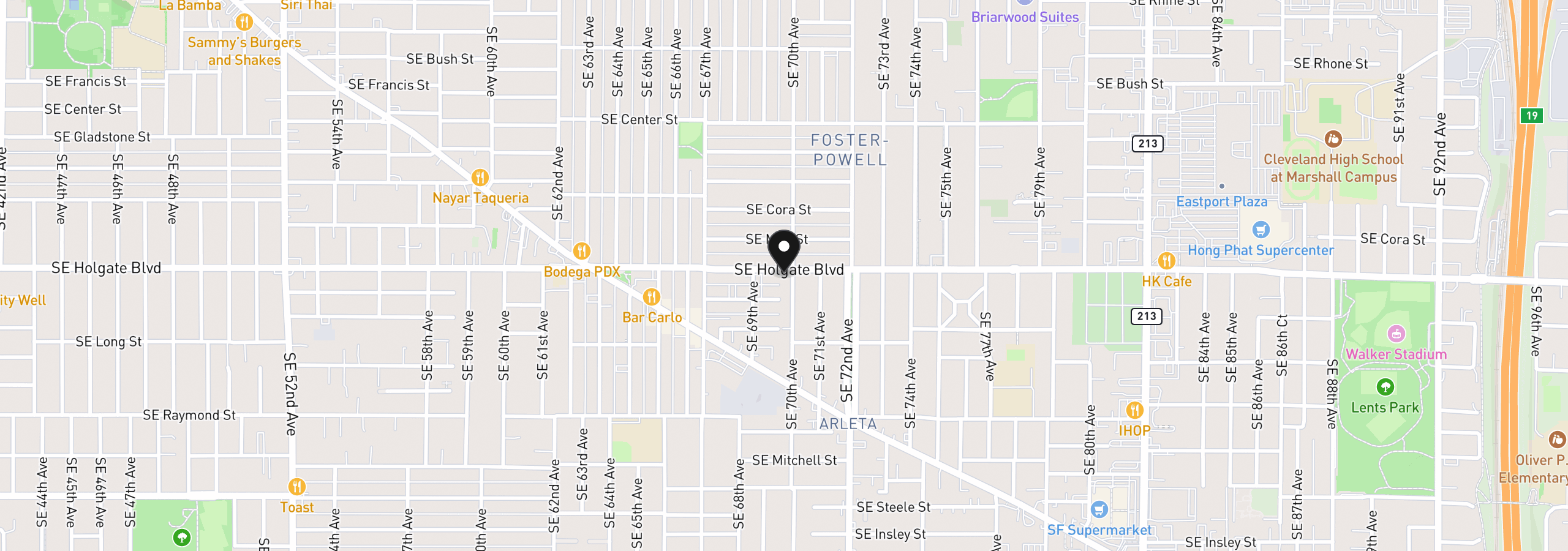 Map showing the location of 4507 SE 70th Ave, Portland, OR 97206