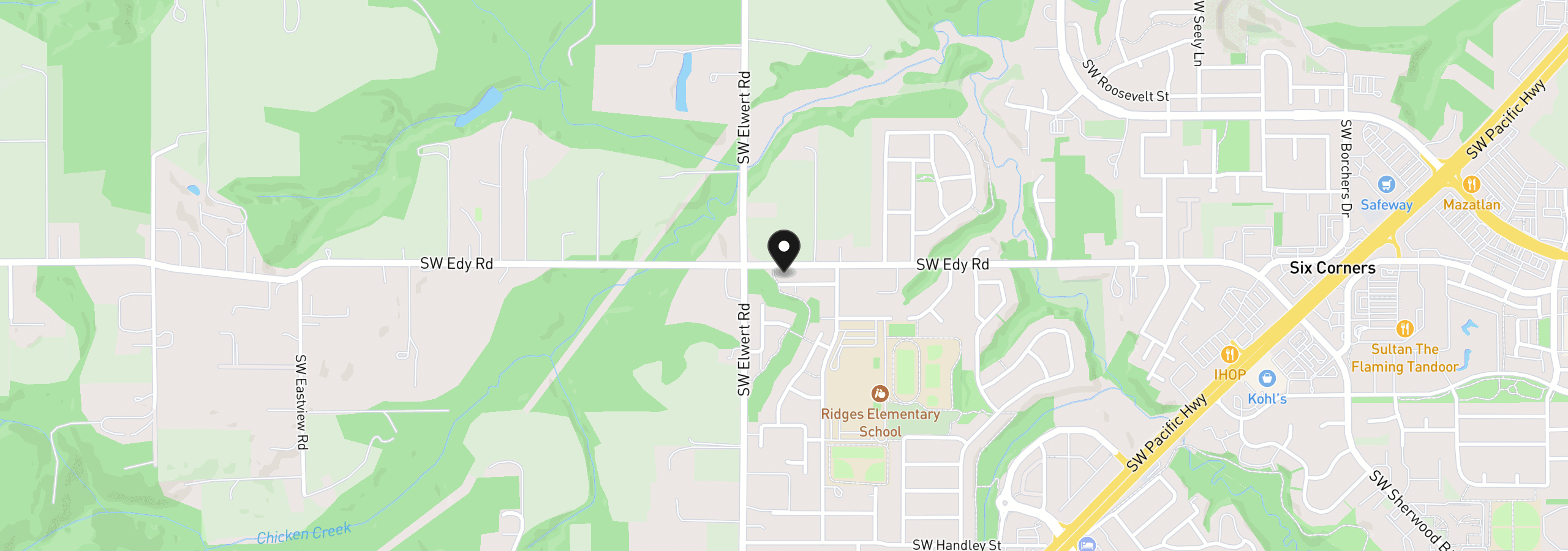 Map showing the location of 18435 SW Elderberry Ln, Sherwood, OR 97140