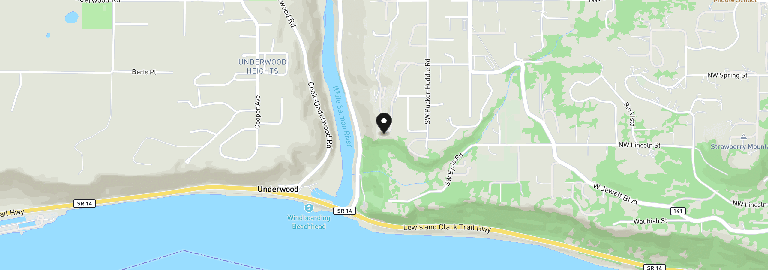 Map showing the location of 0 Sterling Blvd Lot 3, White Salmon, Wa 98672