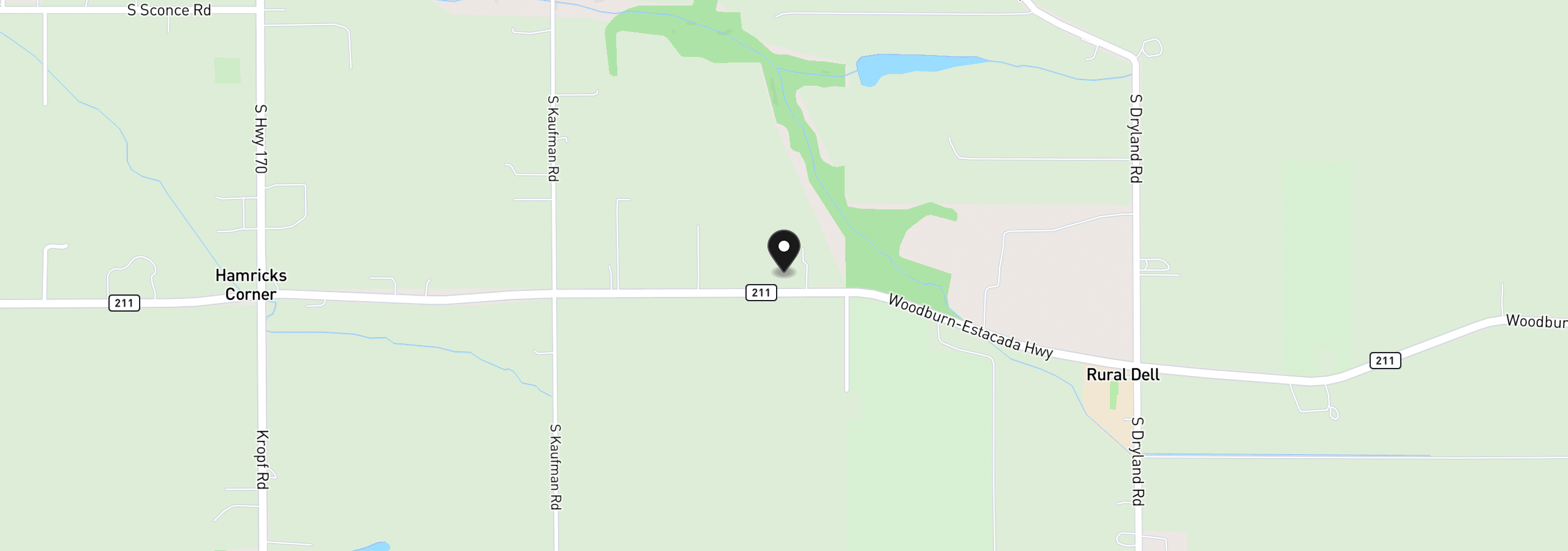 Map showing the location of 9931 S Highway 211, Canby, OR 97013