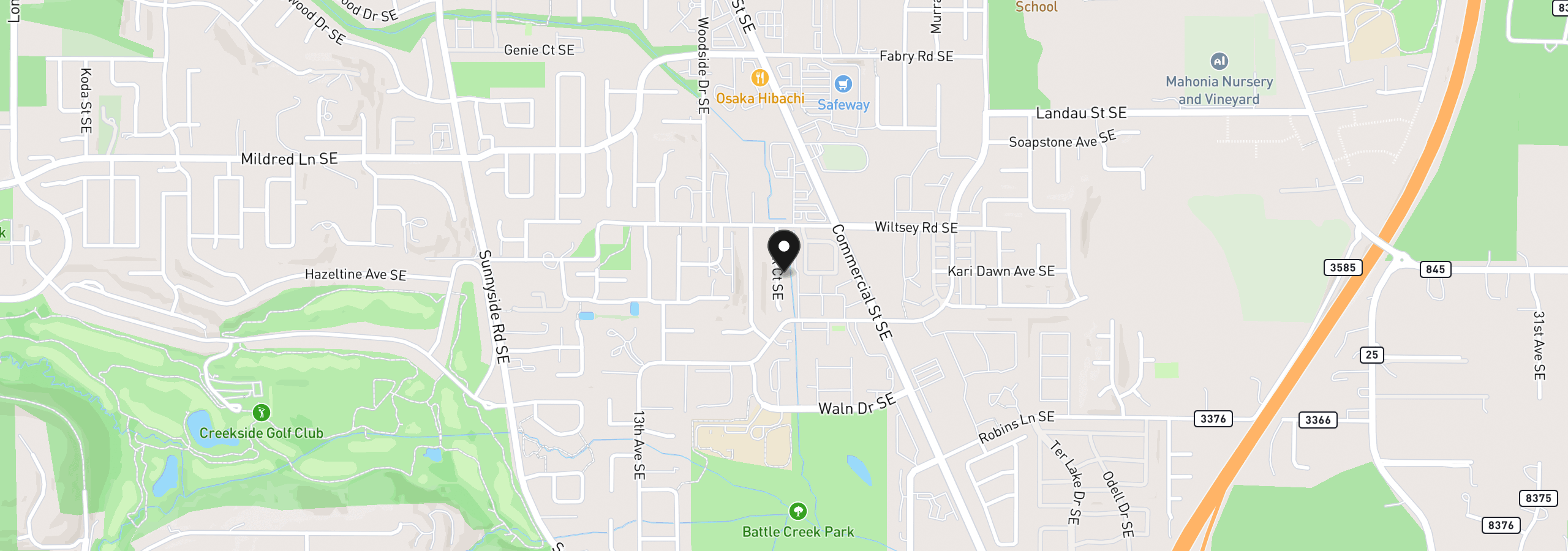 Map showing the location of 1652 Wiltsey Rd SE 12, Salem, OR 97306