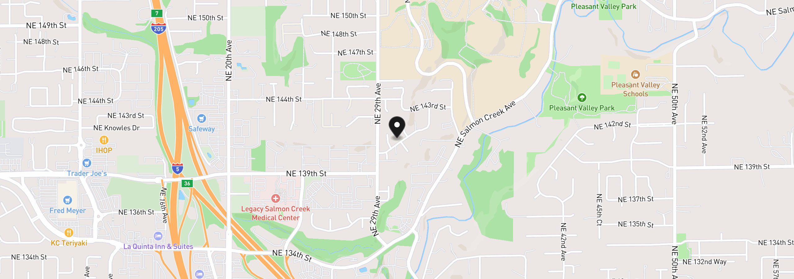 Map showing the location of 3012 NE 141st St, Vancouver, Wa 98686